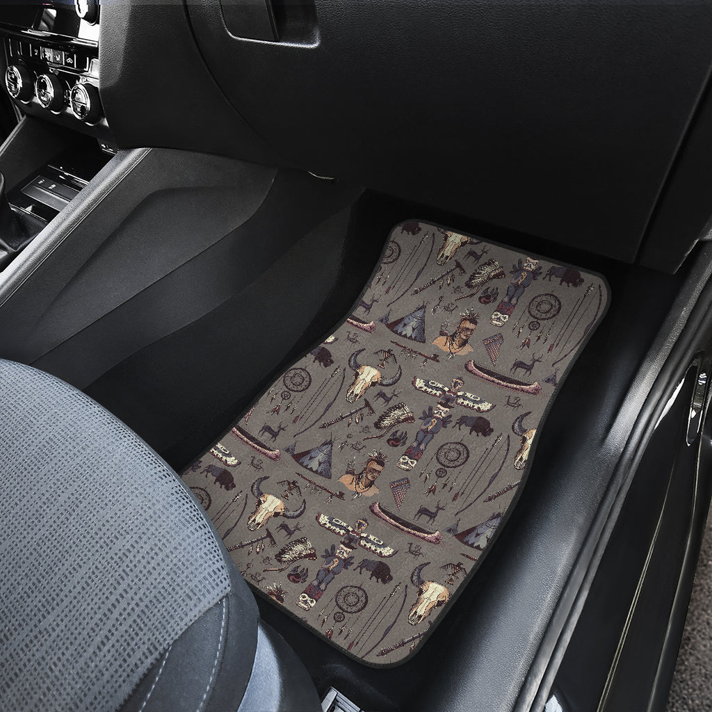 Native Indian life Design Print Car Floor Mats Front Back