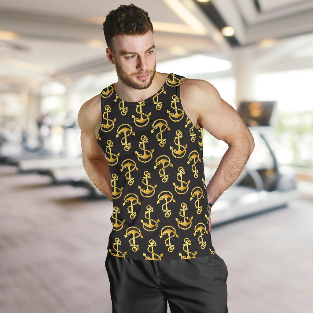 Anchor Gold Pattern Men Tank Top