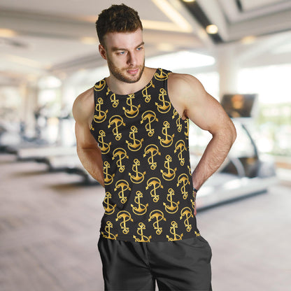 Anchor Gold Pattern Men Tank Top