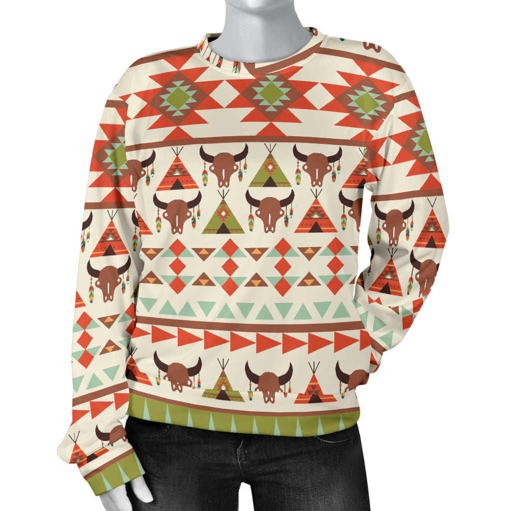American indian Ethnic Pattern Women Long Sleeve Sweatshirt