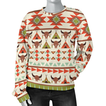American indian Ethnic Pattern Women Long Sleeve Sweatshirt