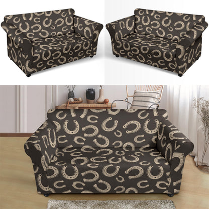Horseshoe Print Design LKS303 Loveseat Couch Slipcover