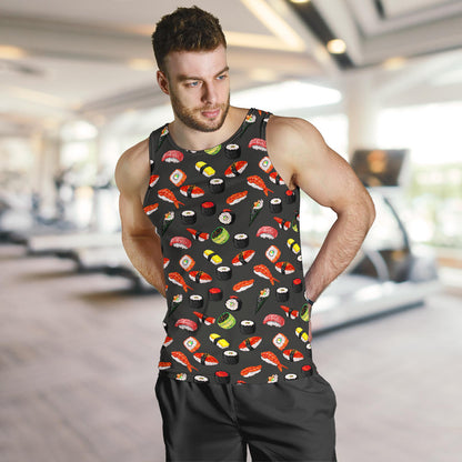 Sushi Design Print Men Tank Top