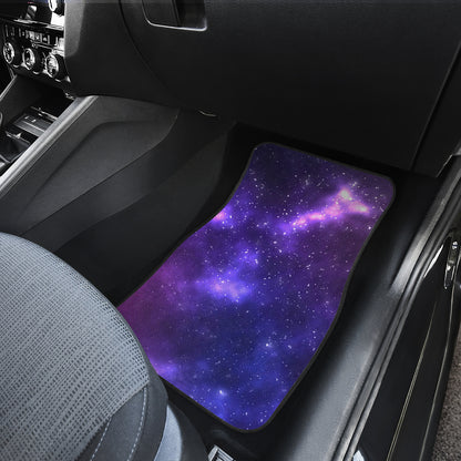 Celestial Purple Blue Galaxy Car Floor Mats Front Back