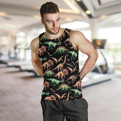 Dinosaur Print Pattern Men Tank Top