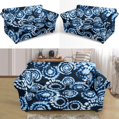 Tie Dye Dark Blue Print Design LKS306 Loveseat Couch Slipcover