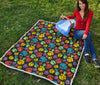 Paw Colorful Print Quilt Bedspread