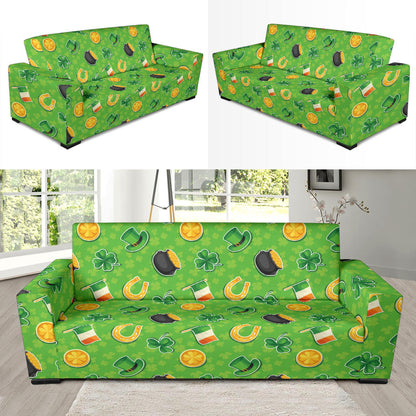 Shamrock Saint Patrick's Day Print Design LKS302 Sofa Slipcover