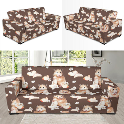 Hamster Pattern Print Design 03 Sofa Slipcover