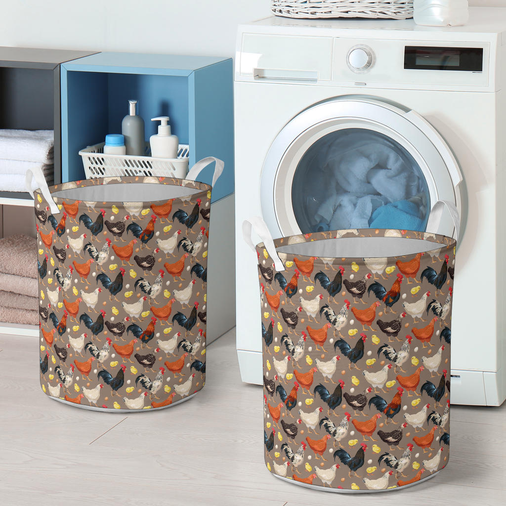Chicken Evolution Pattern Laundry Basket