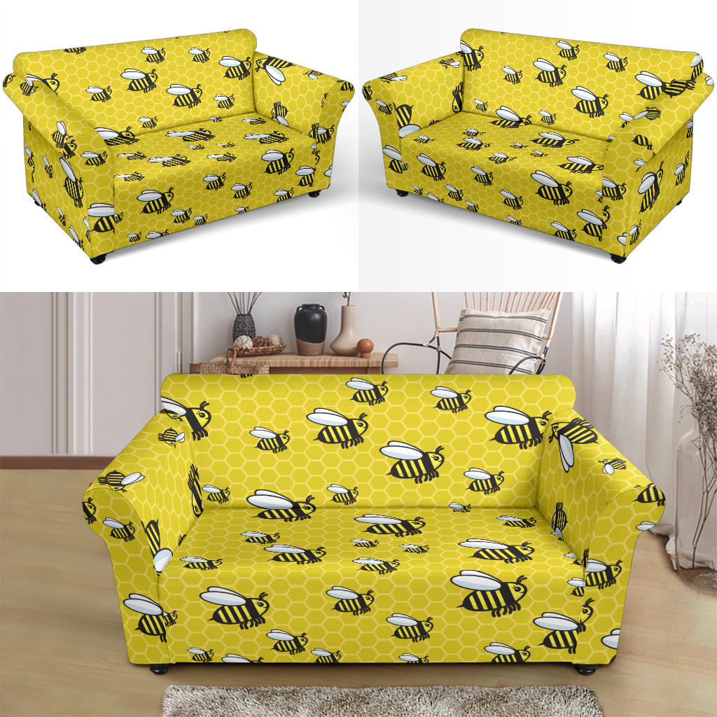 Bee Cute Print Design LKS308 Loveseat Couch Slipcover