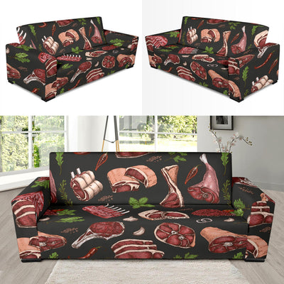 Meat Pattern Print Design 02 Sofa Slipcover