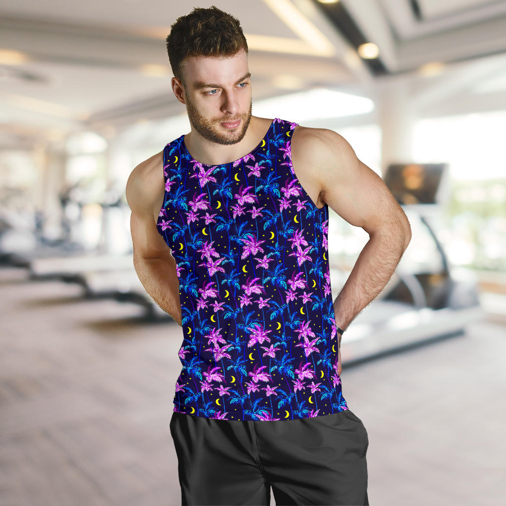 Palm Tree Night Scene Design Print Men Tank Top