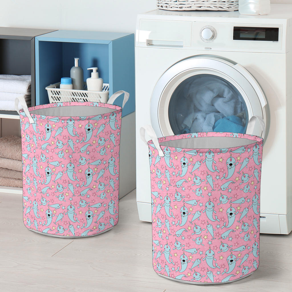 Narwhal Cartoon Cute Print Laundry Basket