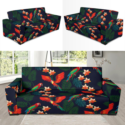 Macaw Pattern Print Design 02 Sofa Slipcover