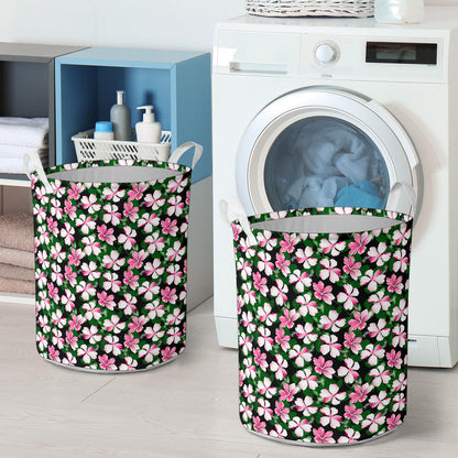 Hibiscus Pink Flower Hawaiian Print Laundry Basket