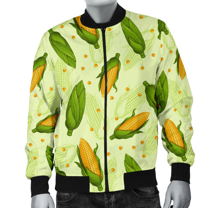 Agricultural Fresh Corn cob Print Pattern Men Bomber Jacket