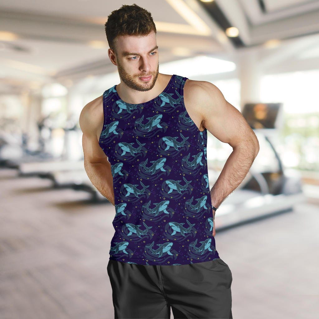 Shark Themed Print Men Tank Top