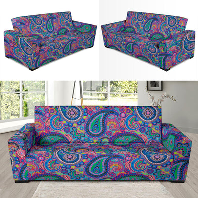 Paisley Colorful Pattern Print Design A02 Sofa Slipcover