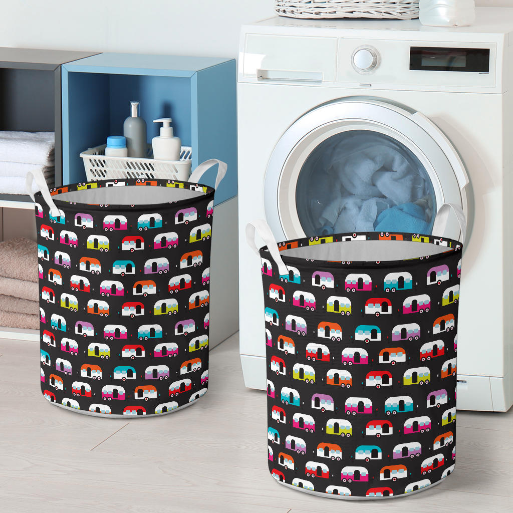 Camper Caravan Pattern Laundry Basket