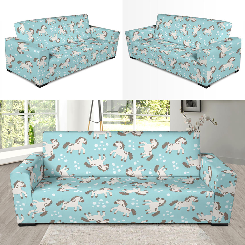 Horse Cute Print Design LKS306 Sofa Slipcover