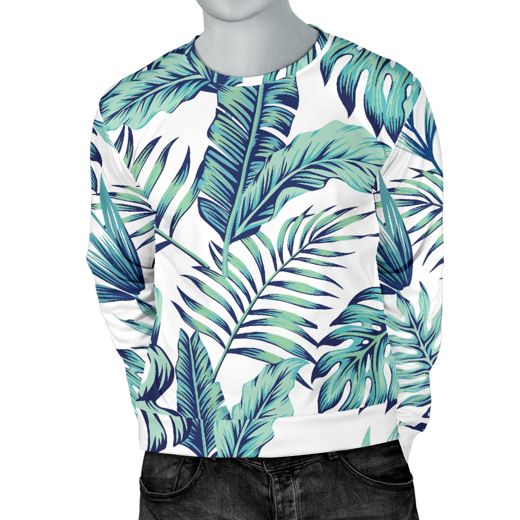 Pattern Tropical Palm Leaves Men Long Sleeve Sweatshirt