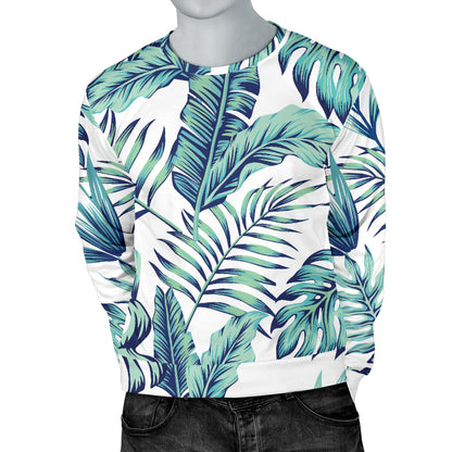 Pattern Tropical Palm Leaves Men Long Sleeve Sweatshirt