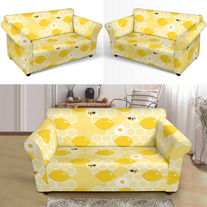 Honey Bee Honeycomb Print Design LKS3010 Loveseat Couch Slipcover