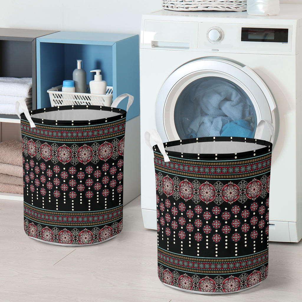 Ethnic Dot Style Print Pattern Laundry Basket