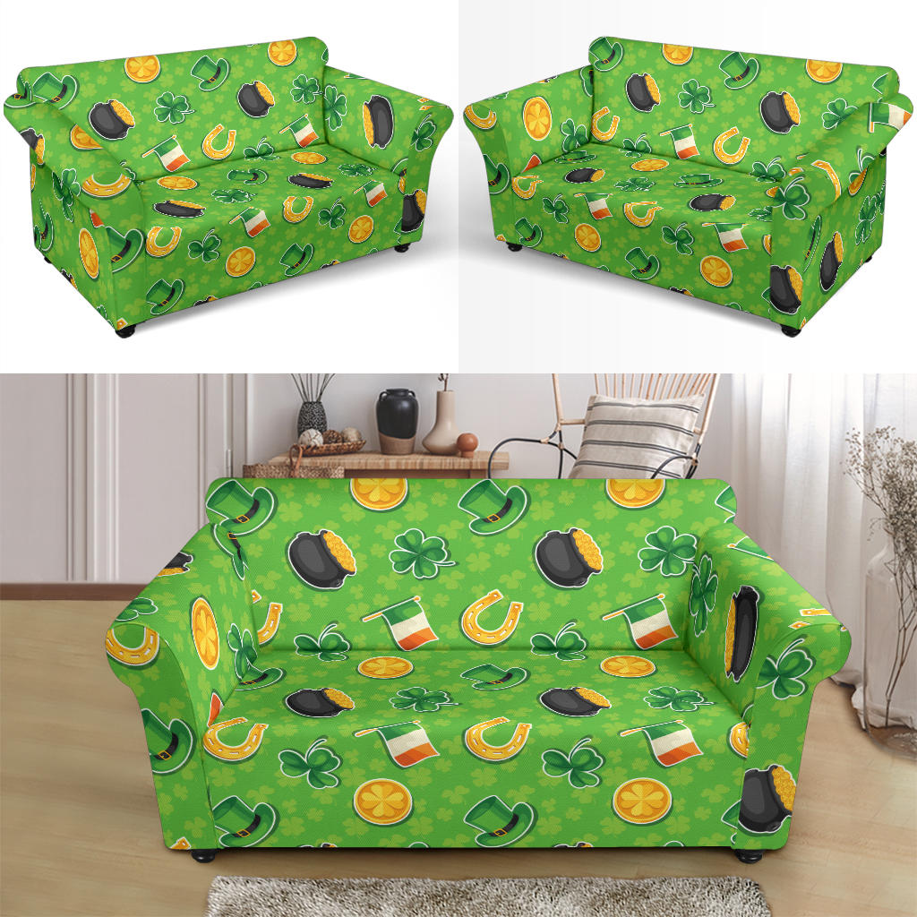 Shamrock Saint Patrick's Day Print Design LKS302 Loveseat Couch Slipcover