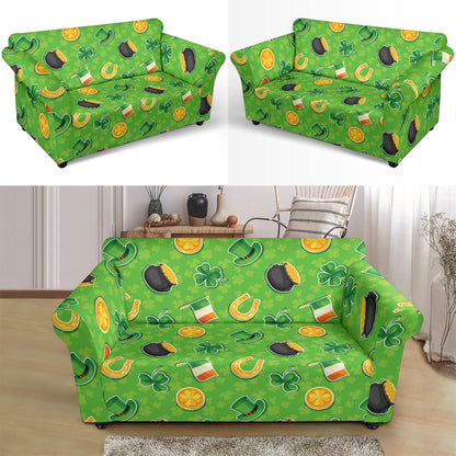 Shamrock Saint Patrick's Day Print Design LKS302 Loveseat Couch Slipcover
