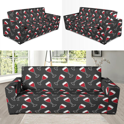 Wine Print Design LKS308 Sofa Slipcover