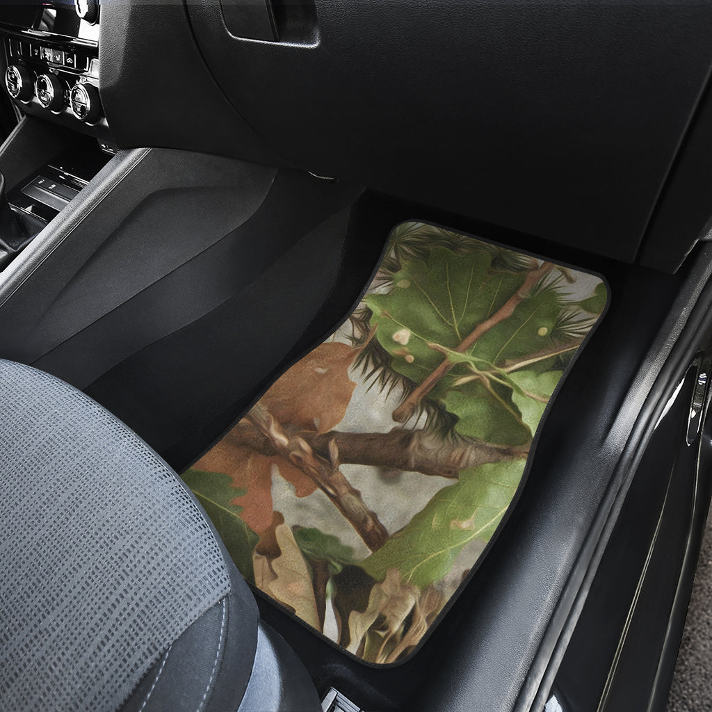 Camo Realistic Tree Forest Print Car Floor Mats Front Back