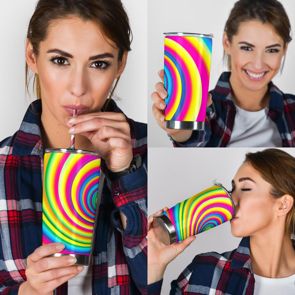 Vortex Twist Swirl Rainbow Design Tumbler