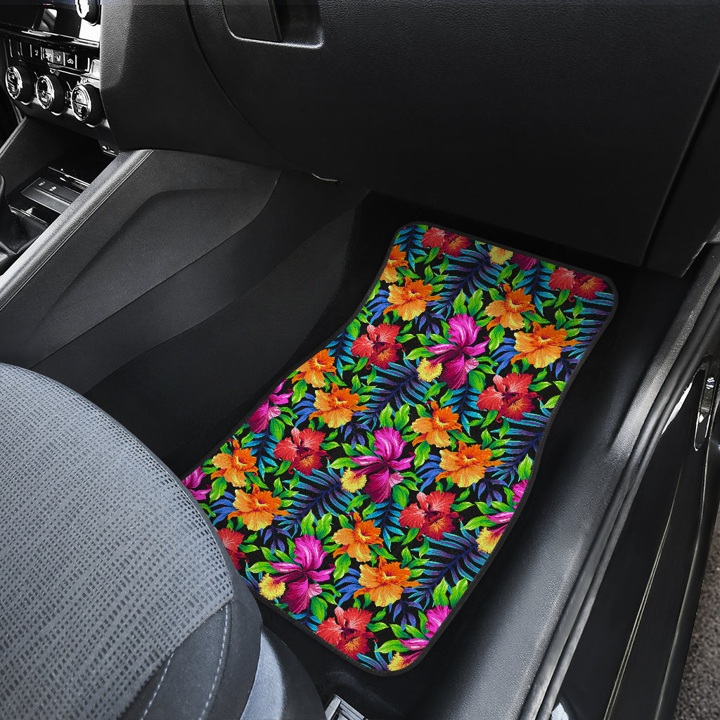 Tropical Folower Colorful Print Car Floor Mats Front Back