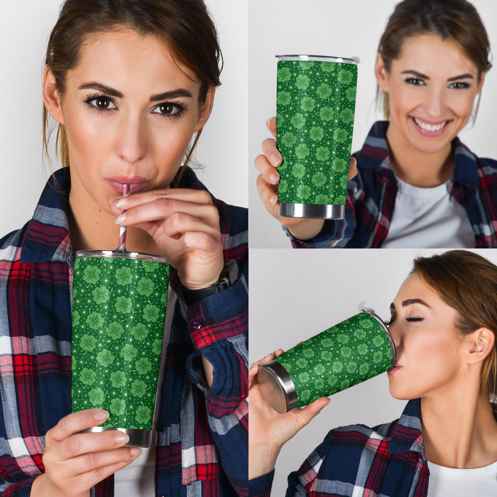 Shamrock Design Print Tumbler