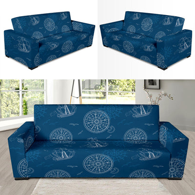 Nautical Pattern Print Design A04 Sofa Slipcover