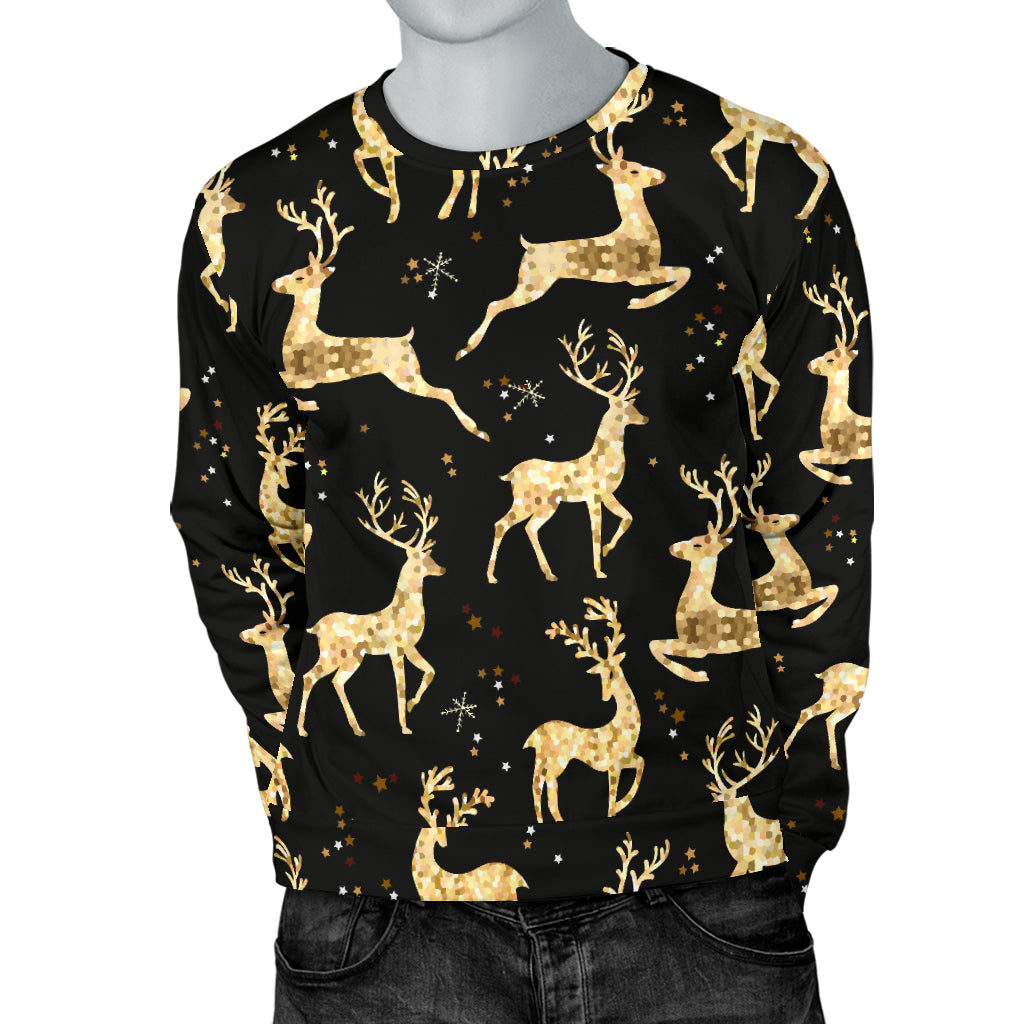 Deer Gold Pattern Men Long Sleeve Sweatshirt