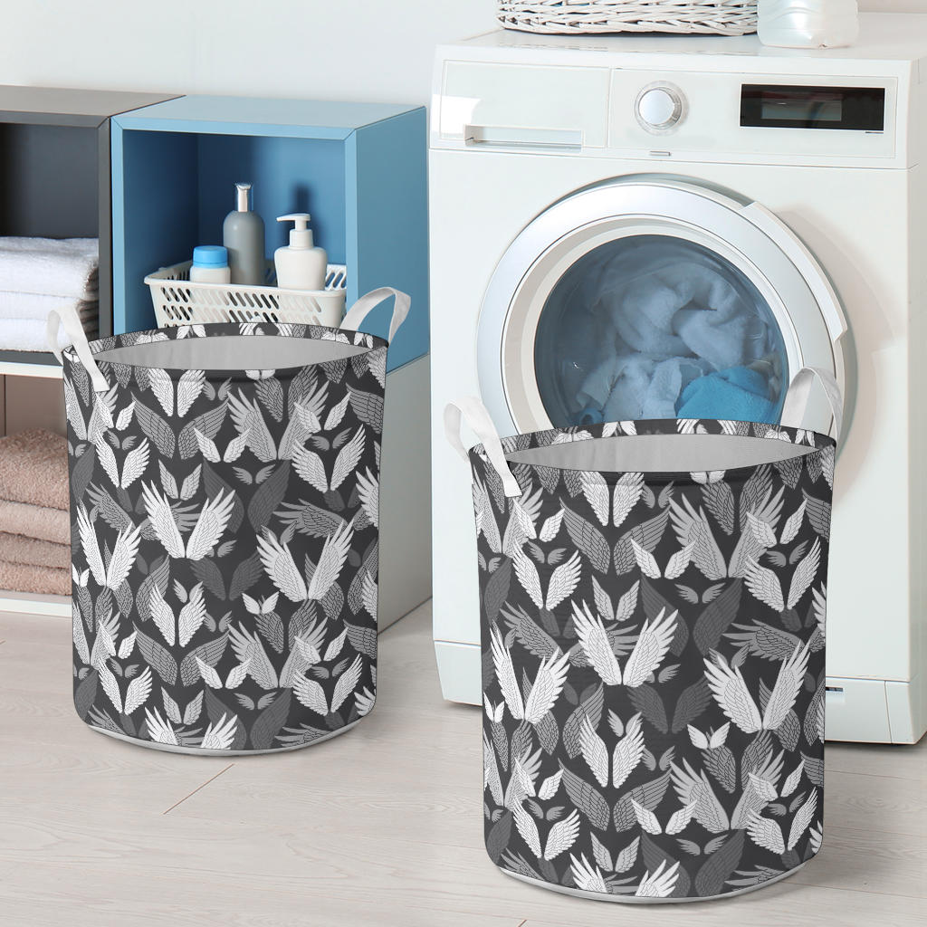 Angel Wings Pattern Design Themed Print Laundry Basket