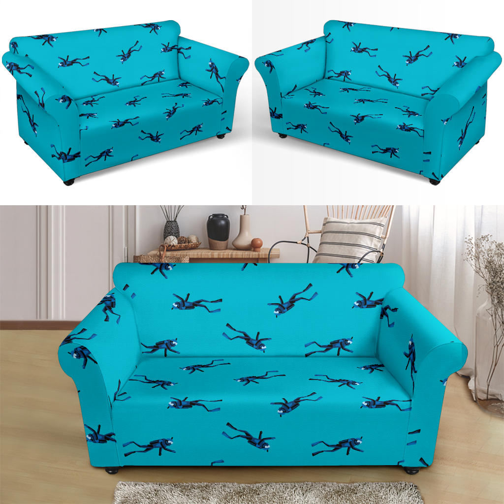 Scuba Driver Print Design LKS304 Loveseat Couch Slipcover
