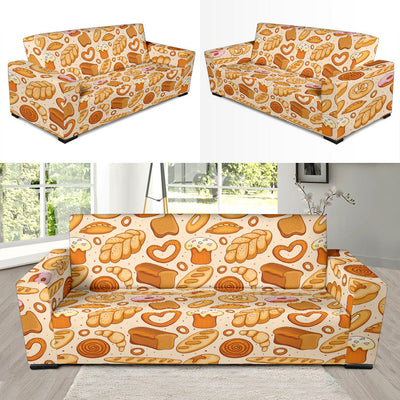 Bread Pattern Print Design 01 Sofa Slipcover