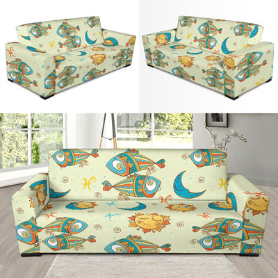 Pisces Pattern Print Design A03 Sofa Slipcover