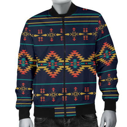 Southwest American Design Themed Print Men Bomber Jacket