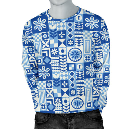 Swedish Print Pattern Men Long Sleeve Sweatshirt