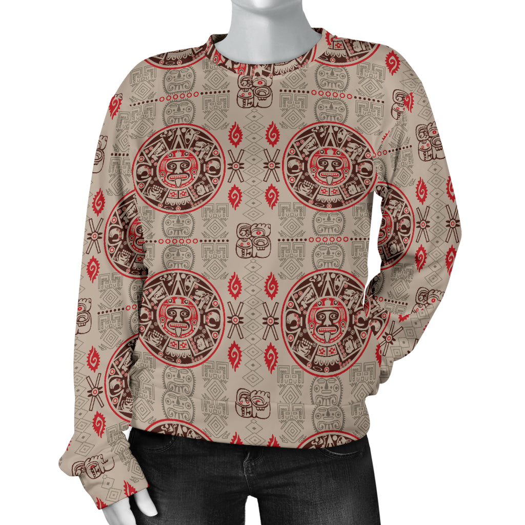 Calendar Aztec Print Pattern Women Long Sleeve Sweatshirt