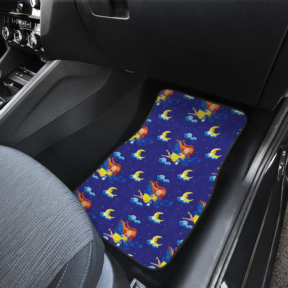 Fairy with Moon Print Pattern Car Floor Mats Front Back