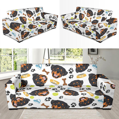 Rottweiler Pattern Print Design A04 Sofa Slipcover
