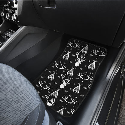Deer Native Indian Print Pattern Car Floor Mats Front Back