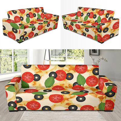 Pizza Pattern Print Design A05 Sofa Slipcover