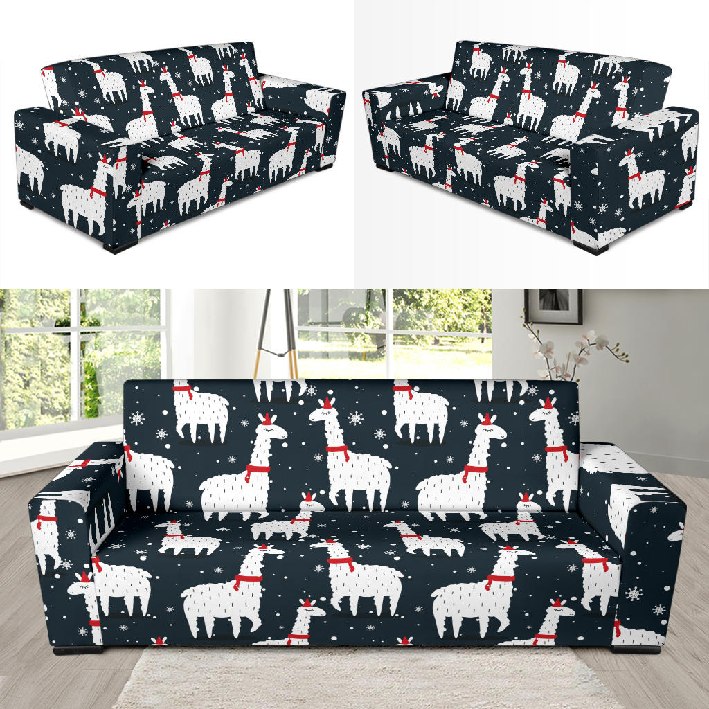 Alpaca Pattern Print Design 04 Sofa Slipcover